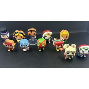 Holiday Funko Pop Mini figures Lot Of 11 Marvel and DC See Pictures